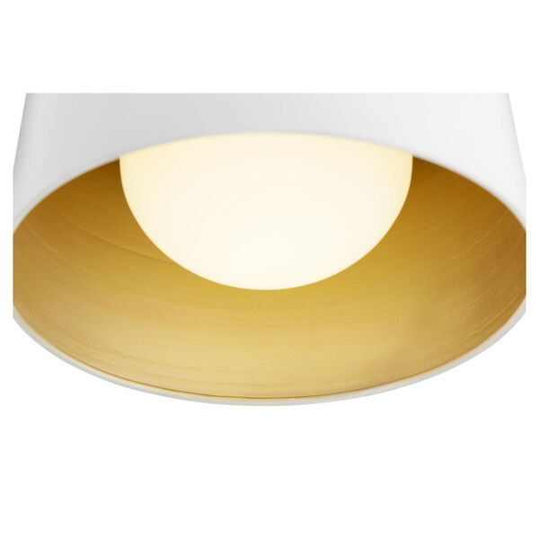 Studio White and Aged Brass 11-Inch One-Light Flush Mount, image 2