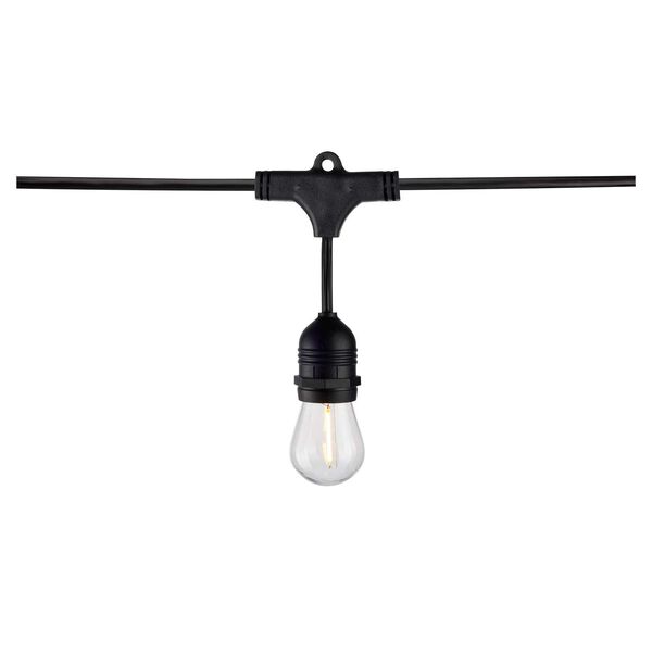 Black 24-Foot S14 LED String Light Fixture, image 3