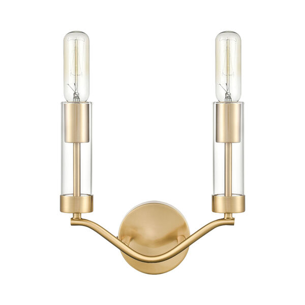 Celsius Satin Brass Two-Light Wall Sconce, image 2