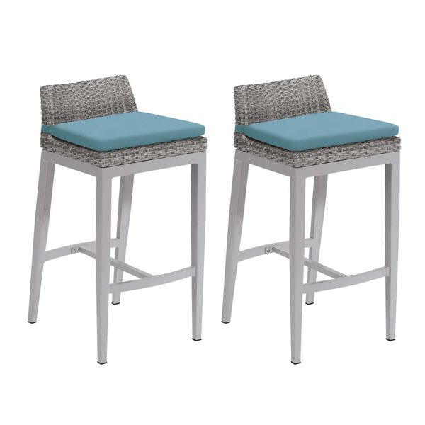 Argento Ice Blue Outdoor Bar Stool, Set of Two, image 1