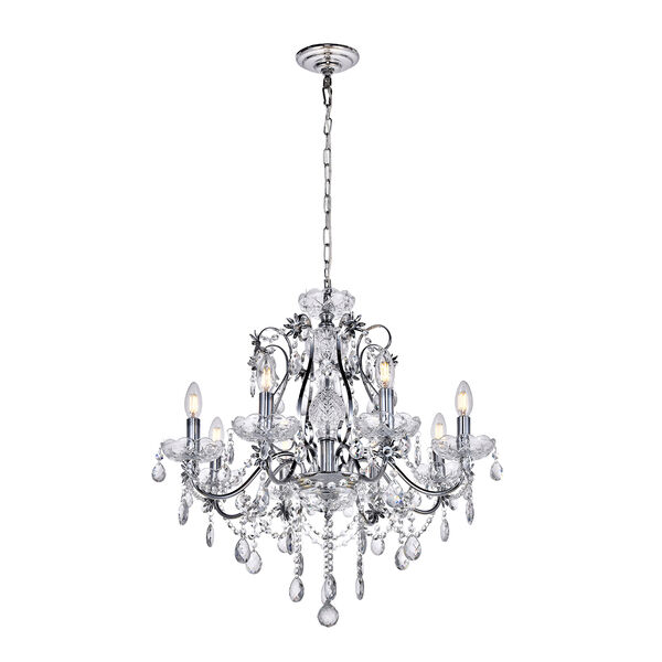 Voltaire Chrome Eight-Light Chandelier, image 3