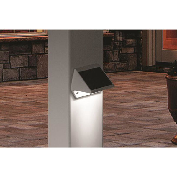 White Aluminum LED Solar Powered Deck and Wall Light, image 5