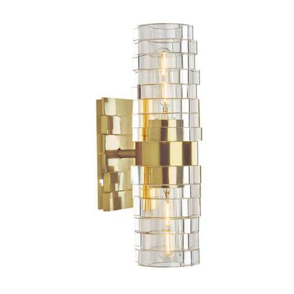 Murano Satin Brass Two-Light Wall Sconce, image 1