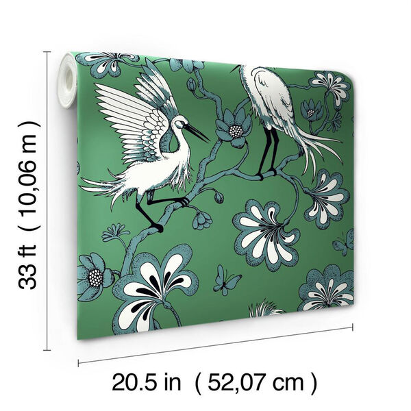 Florence Broadhurst Green Egrets Wallpaper, image 3