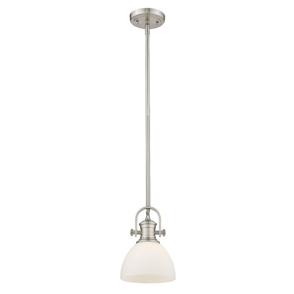 Hines Pewter Six-Inch One-Light Mini Pendant with Opal Glass, image 2