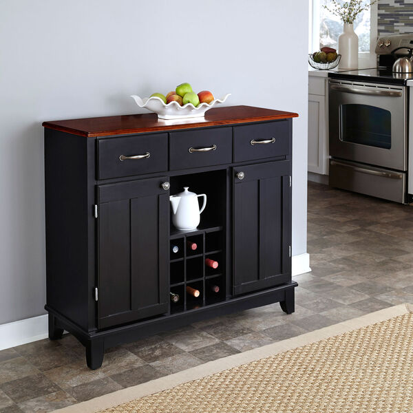 Black Buffet with Cherry Wood Top, image 2