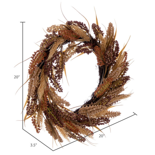 Brown 20-Inch Corn Wreath, image 2