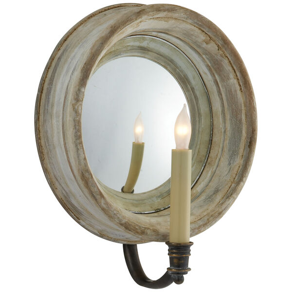 Chelsea Medium Reflection Sconce in Old White by Chapman and Myers, image 1