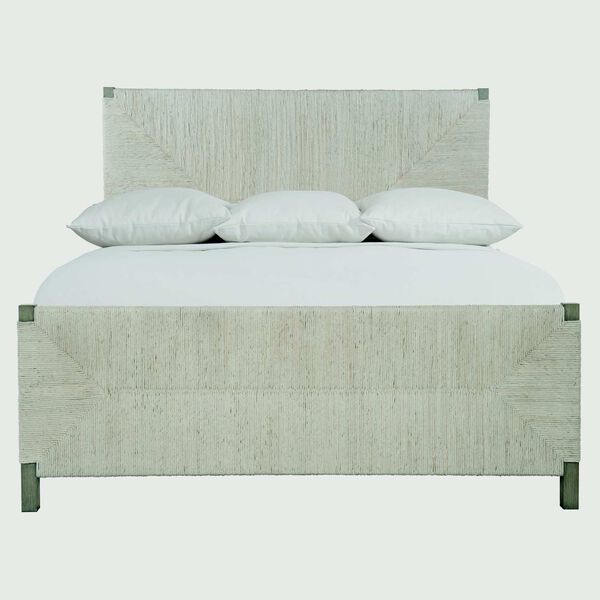 Alannis White Oak and Rustic Gray Woven Panel Bed, image 1