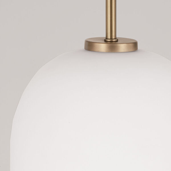 Lawson Aged Brass One-Light Pendant with Soft White Glass, image 2