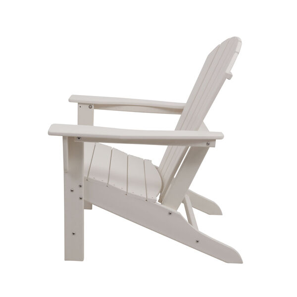 BellaGreen White Recycled Adirondack Set, Two Chairs with One Table, image 4