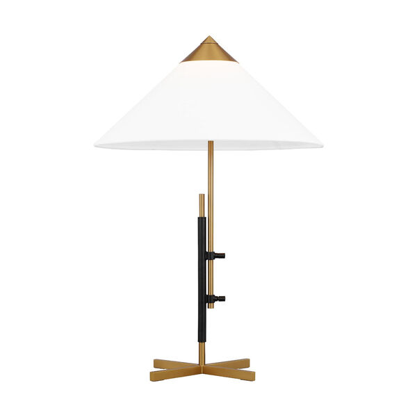 Franklin Burnished Brass with Deep Bronze One-Light Adjustable Table Lamp, image 4