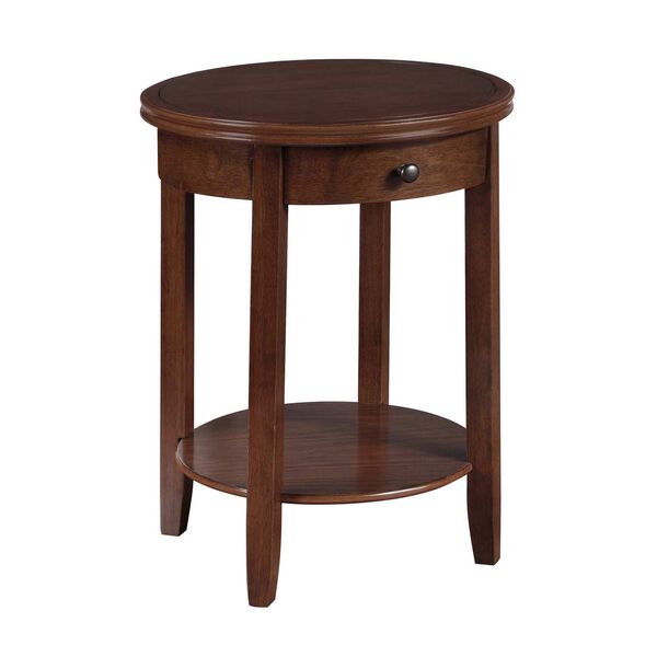 American Heritage Espresso Baldwin One-Drawer End Table with Shelf, image 1