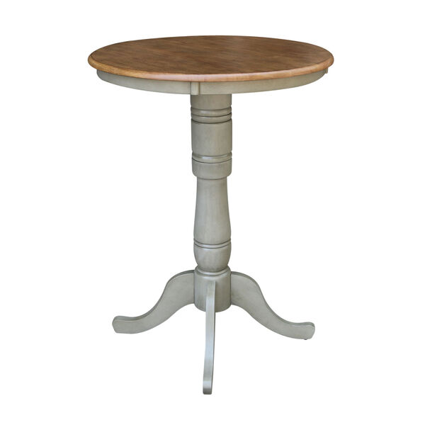 Hickory and Stone 30-Inch Width x 41-Inch Height Round Top Bar Height Pedestal Table, image 2