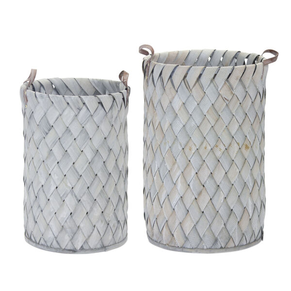 Gray and White 18-Inch Basket, Set of 4, image 1