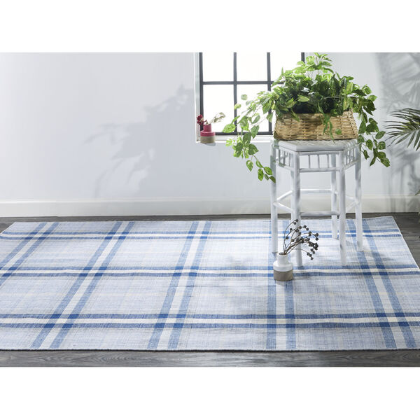 Crosby Eco-Friendly PET Dhurrie Blue Rectangular: 3 Ft. 6 In. x 5 Ft. 6 In. Area Rug, image 2