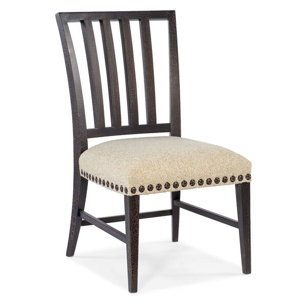 Big Sky Charred Timber and Beige Side Chair, image 1