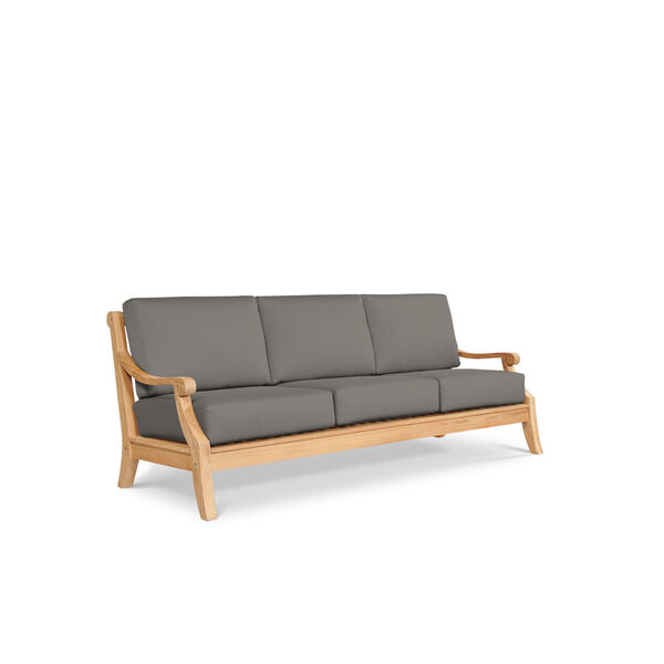 Sonoma Natural Teak Deep Seating Four-Piece Outdoor Sofa Set with Sunbrella Charcoal Cushion, image 2