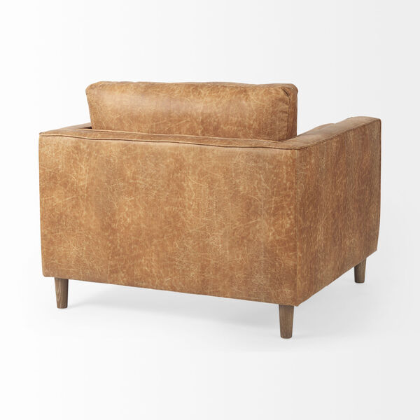 Loretta Cognac Brown Arm Chair with Two Bolster Cushions, image 5