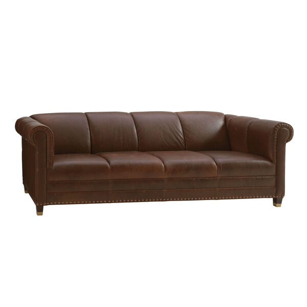 Carlyle Mahogany Springfield Leather Sofa, image 1