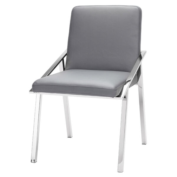Nika Matte Gray and Silver Dining Chair, image 1