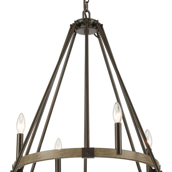Transitions Oil Rubbed Bronze and Aspen 36-Inch 12-Light Chandelier, image 6
