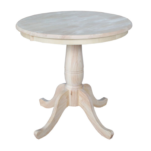 Unfinished 30-Inch Round Pedestal Dining Table, image 1