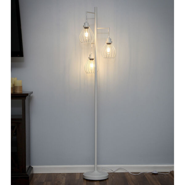 Teardrop White Three-Light LED Floor Lamp, image 2