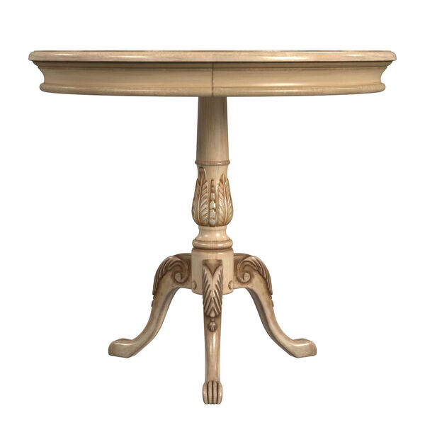 Carissa Antique Beige Round Pedestal Table, image 3