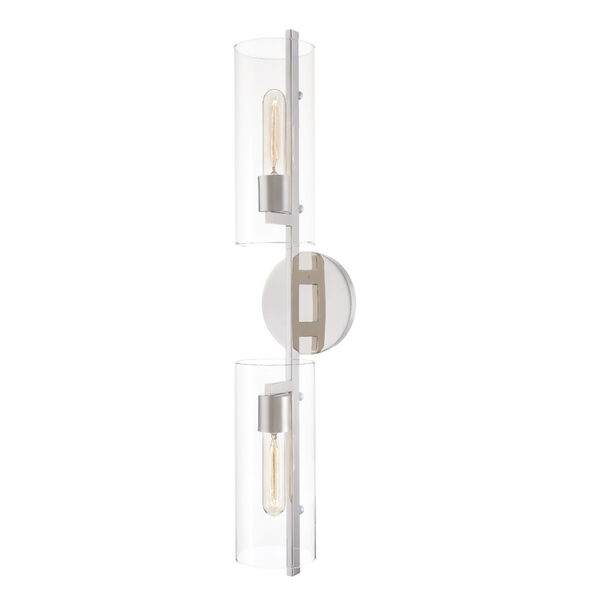 Ariel Polished Nickel Two-Light Wall Sconce, image 1