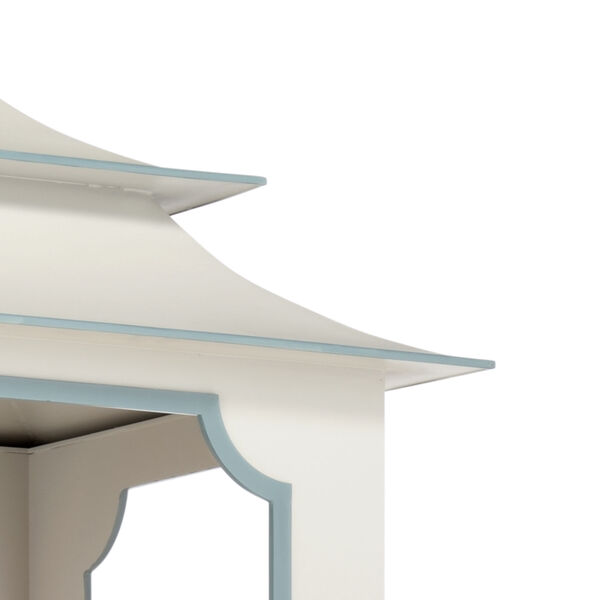 Gray and Blue Three-Light Tole Pagoda Pendant, image 5