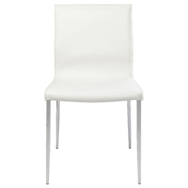 Colter Matte White and Silver Dining Chair, image 2