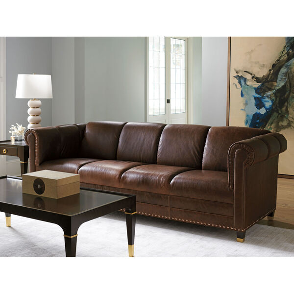 Lexington Carlyle Mahogany Springfield, Lexington Brown Faux Leather Sectional Chaise Sofa