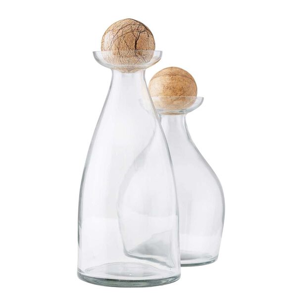 Thayer Clear Glass Chai Marble Decanters, Set of Two, image 4