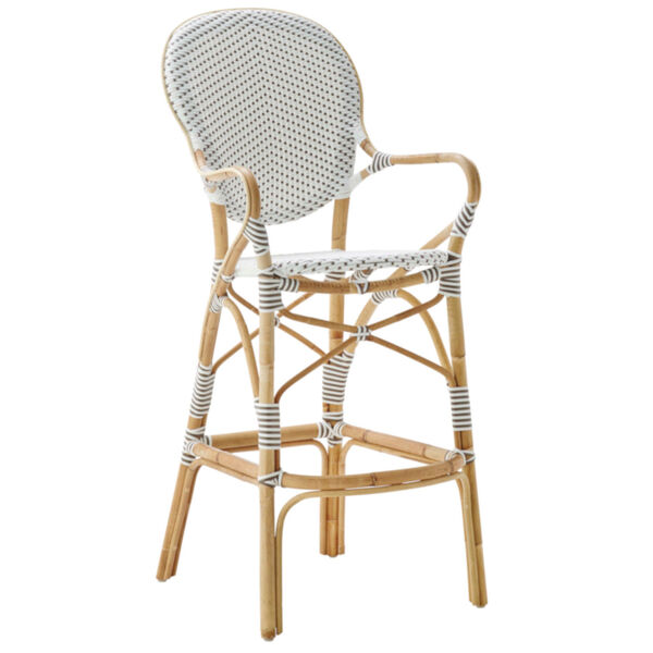 Isabell White and Cappuccino Bistro Bar Stool, image 1