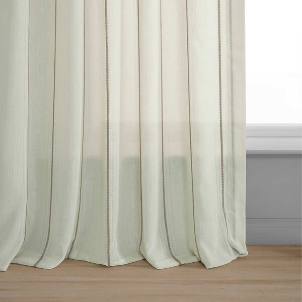 Aruba Gold Striped Linen Sheer Single Panel Curtain 50 x 108, image 6