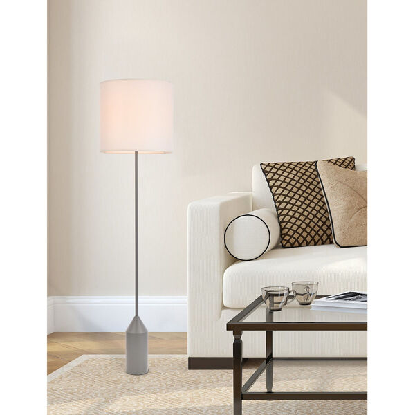 Ines Concrete Gray and White One-Light Floor Lamp, image 2