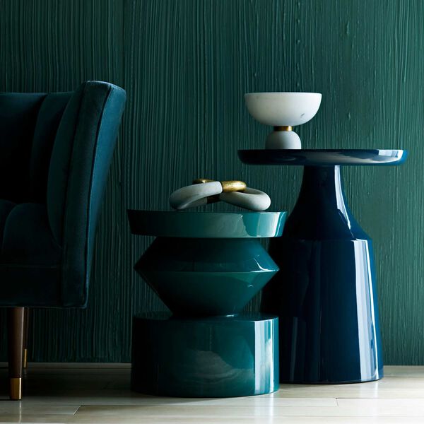 Turin Navy Lacquer Side Table, image 2