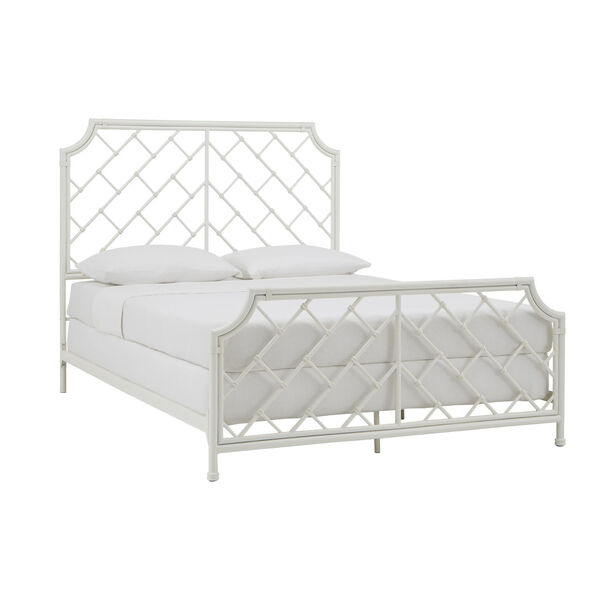 Falkner White Geometric Metal Queen Bed, image 1