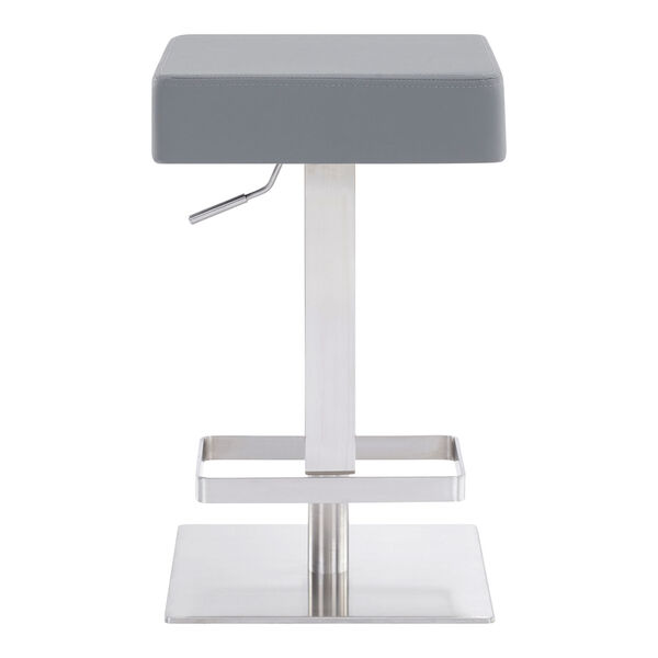 Kaylee Gray and Stainless Steel 34-Inch Bar Stool, image 2