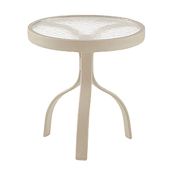 Deluxe Tables Sandstone Aluminum Poolside 18 In. Round End Table with Acrylic Top, image 1