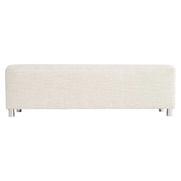 Modulum White and Stainless Steel Rectangle Bench, image 2