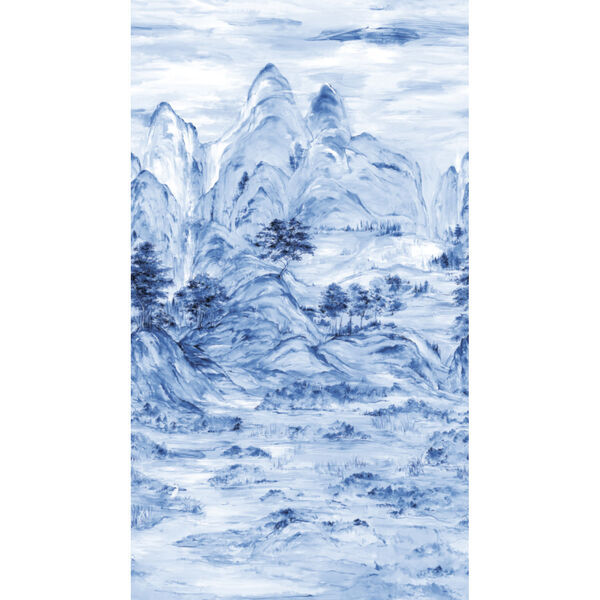 Mural Resource Library Blue Misty Mountain Wallpaper, image 2