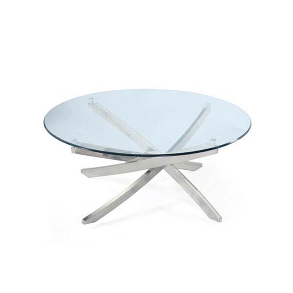 Zila Brushed Nickel Round Cocktail Table, image 1