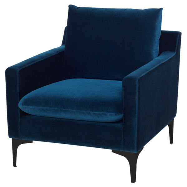 Anders Midnight Blue and Black Occasional Chair, image 1