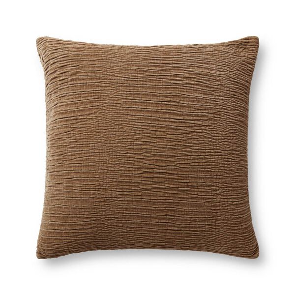 Brown 22 x 22 Inch Poly Pillow with Cover, image 1