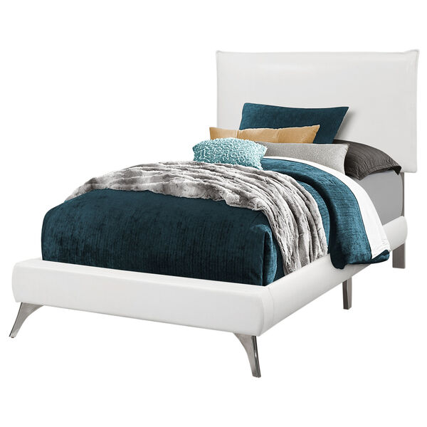 White and Chrome 49-Inch Twin Bed, image 1