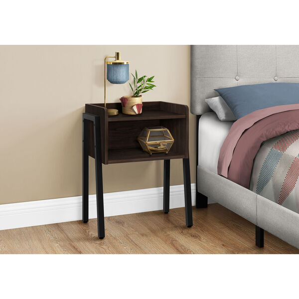Espresso End Table with Open Shelf, image 3
