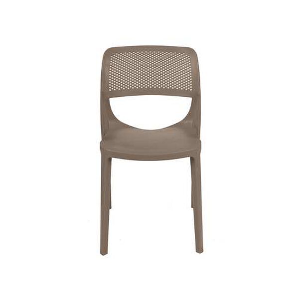 Mila Cappuccino Outdoor Stackable Side Chair, Set of Four, image 3
