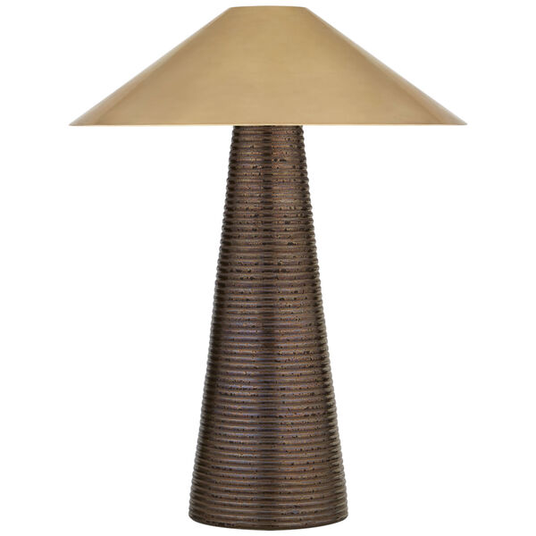 Miramar Accent Lamp in Crystal Bronze with Antique-Burnished Brass Shade by Kelly Wearstler, image 1